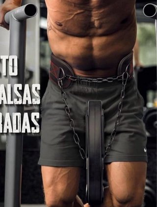 Cinturón Fitness Negro con Cadena