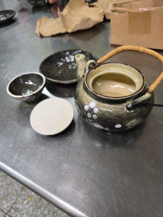 Tetera Sopera Japonesa Cerámica Bambú
