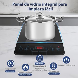 Aigostar placa inducción portátil 2000W Flame