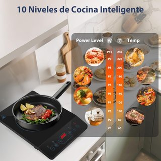 Aigostar placa inducción portátil 2000W Flame