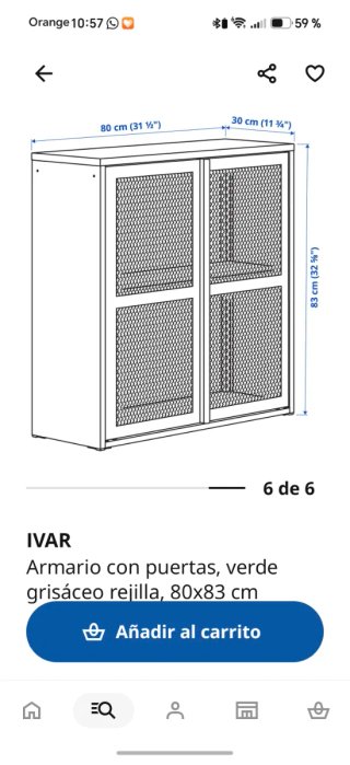 Mueble IVAR Metal Gris