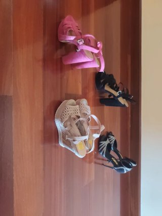 Lote 4 pares sandalias tacón Talla 37