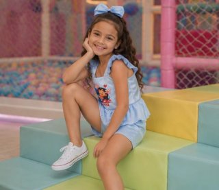 Completo Lilo & Stitch top e shorts