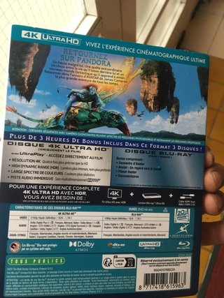Avatar 4K Ultra HD Blu-ray + Bonus en frances