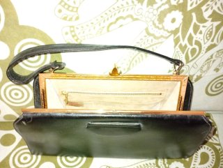 Bolso vintage piel Made in England negro