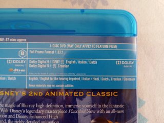 Disney Pinocho Blu-ray