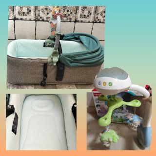 Capazo plegable con arco / móvil cuna Fisher Price