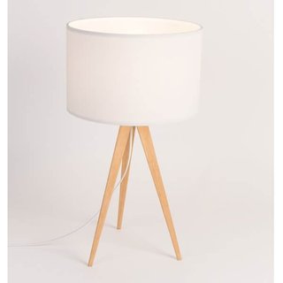 Lámpara de mesa trípode de madera