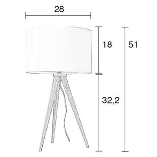 Lámpara de mesa trípode de madera