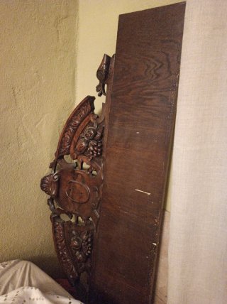 Cabecero antiguo madera tallada