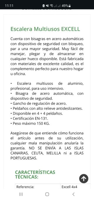 Escalera Articulada Excell 4x4
