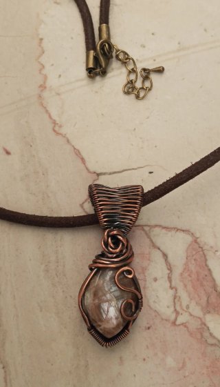 Collana handmade rame e Adularia