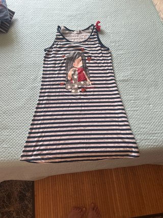 Camisón niña rayas con dibujo