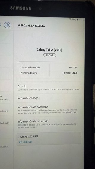 Samsung Tab A SM-T580 Negra