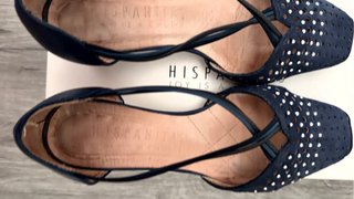 Zapato semi cerrado Hispanitas Azul. Talla 35