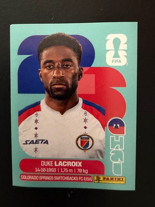 Cromo Mundial 2016 Duke Lacroix Haiti