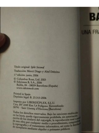 David Baldacci - Una fracción de segundo. Edicione