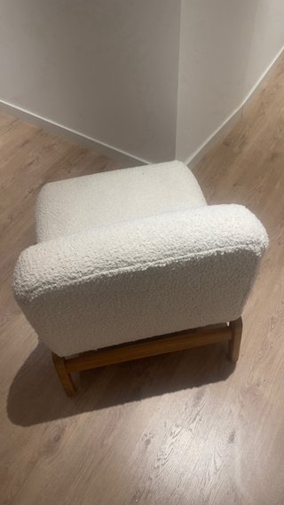 Sillón lana rizada crema