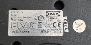 Lámpara de pie IKEA ÅRSTID niquelada