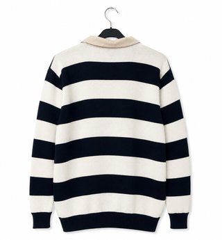 Jersey Lacoste Rayas Negras y Blancas