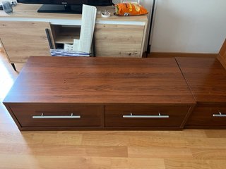 Conjunto Mueble TV y Vitrina Madera chapada