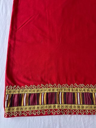 Túnica Egipcia Bordada Roja y Dorada