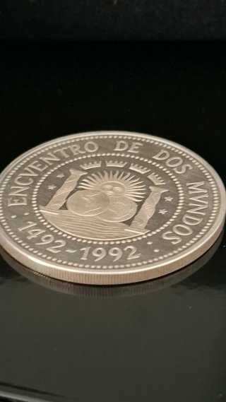 Moneda Plata Argentina 1000 Australes 1991