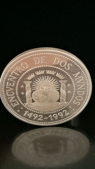 Moneda Plata Argentina 1000 Australes 1991