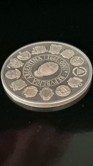 Moneda Plata Argentina 1000 Australes 1991