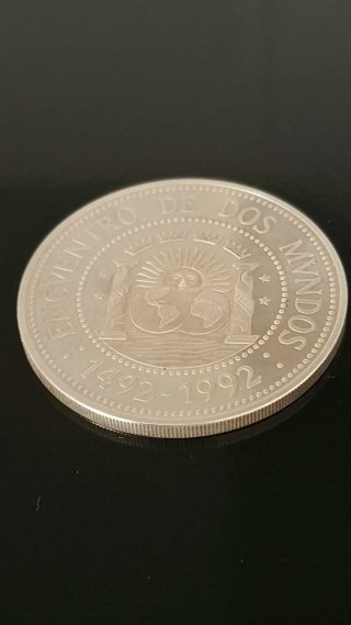 Moneda Plata Argentina 1000 Australes 1991