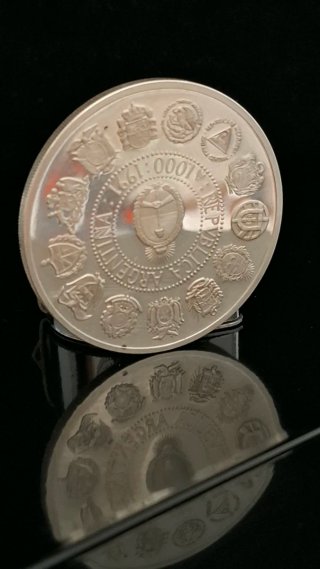 Moneda Plata Argentina 1000 Australes 1991