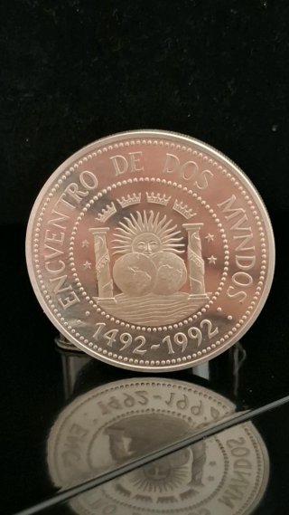 Moneda Plata Argentina 1000 Australes 1991