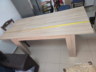 Mesa de comedor extensible de madera