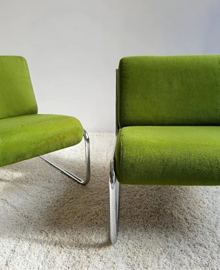 Butaca Cantilever Space Age Verde | Vintage 70s