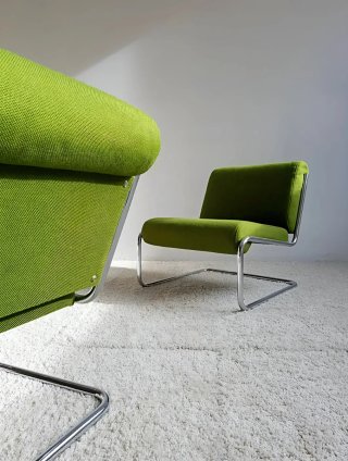 Butaca Cantilever Space Age Verde | Vintage 70s