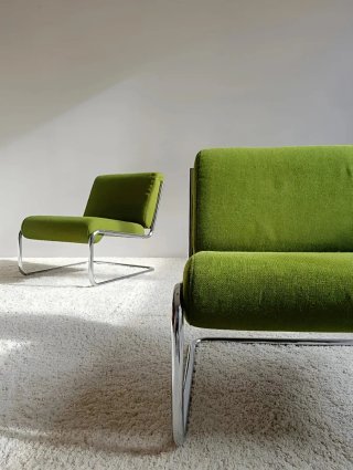 Butaca Cantilever Space Age Verde | Vintage 70s