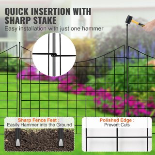 Recinzione da Giardino in Metallo 5 Pz Decorativa