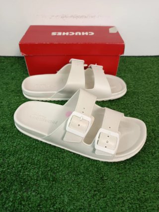 Sandalias Fumaikang Blancas Doble Hebilla
