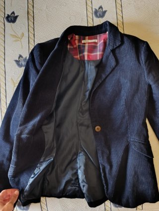 Chaqueta pana azul Lefties Talla S