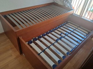 Cama doble madera con cajones