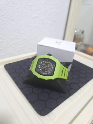 Reloj Automático Hombre Verde Plata