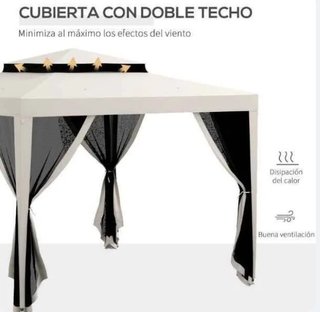 Carpa Jardín 3x3m - Cenador Blanco/Negro
