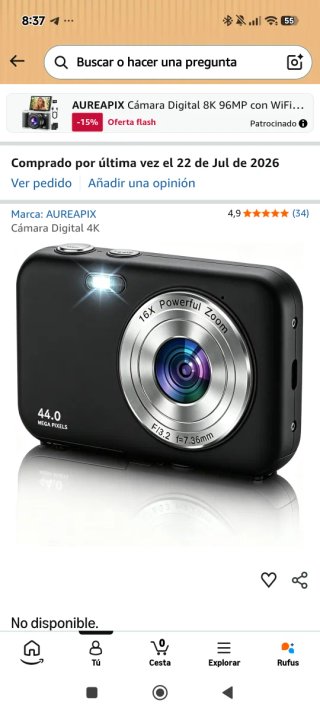 Cámara Digital AUREAPIX 4K 96MP WiFi