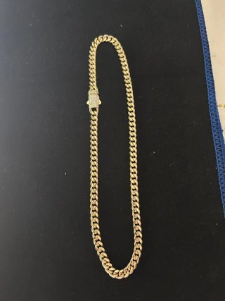 Cadena Cubana Bañada en Oro 14k - 40cm