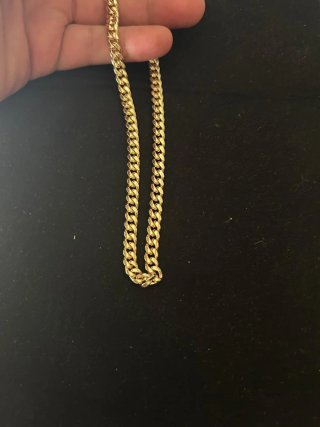 Cadena Cubana Bañada en Oro 14k - 40cm