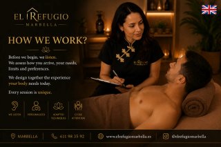 MASAJE PERSONALIZADO · CUSTOM MASSAGE · EL REFUGIO