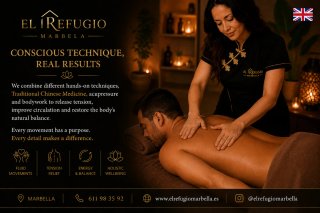 MASAJE PERSONALIZADO · CUSTOM MASSAGE · EL REFUGIO