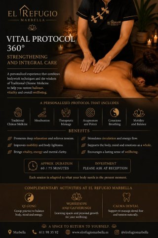 MASAJE PERSONALIZADO · CUSTOM MASSAGE · EL REFUGIO