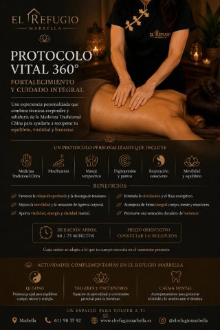 MASAJE PERSONALIZADO · CUSTOM MASSAGE · EL REFUGIO