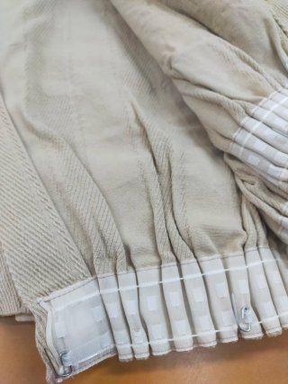 4 Paños Cortina Tapicería Fruncida Beige
